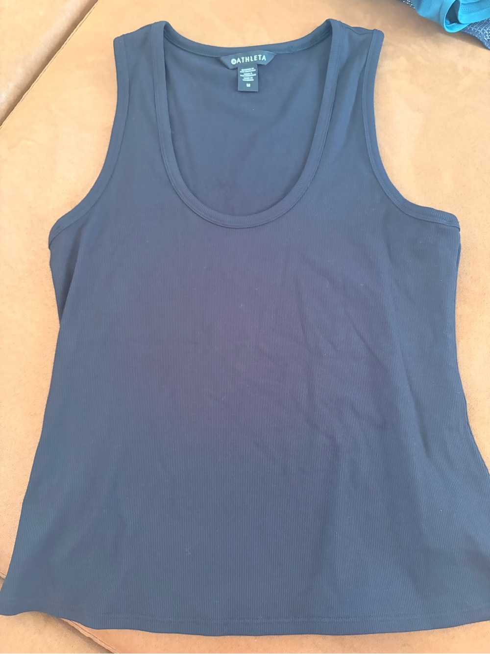 Athleta Black Ribbed Tank Top - Women's Sleeveless Scoop Neck
